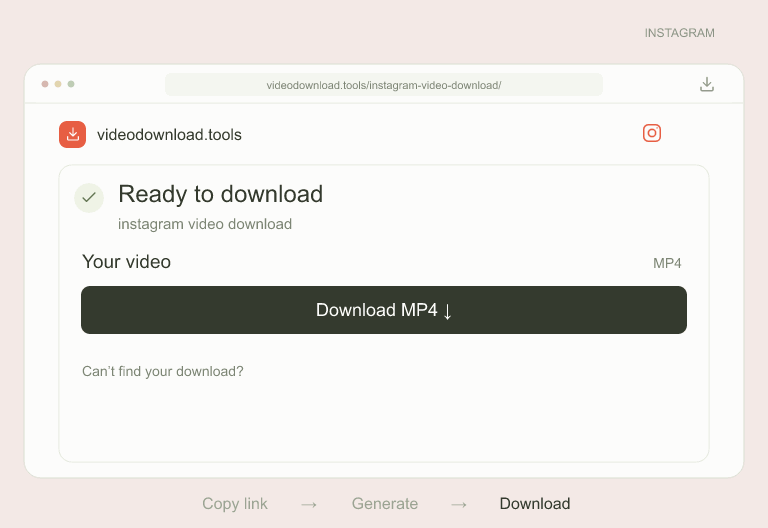 instagram video download example: Download your video