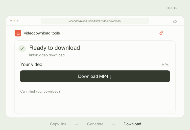 tiktok video download example: Download your video